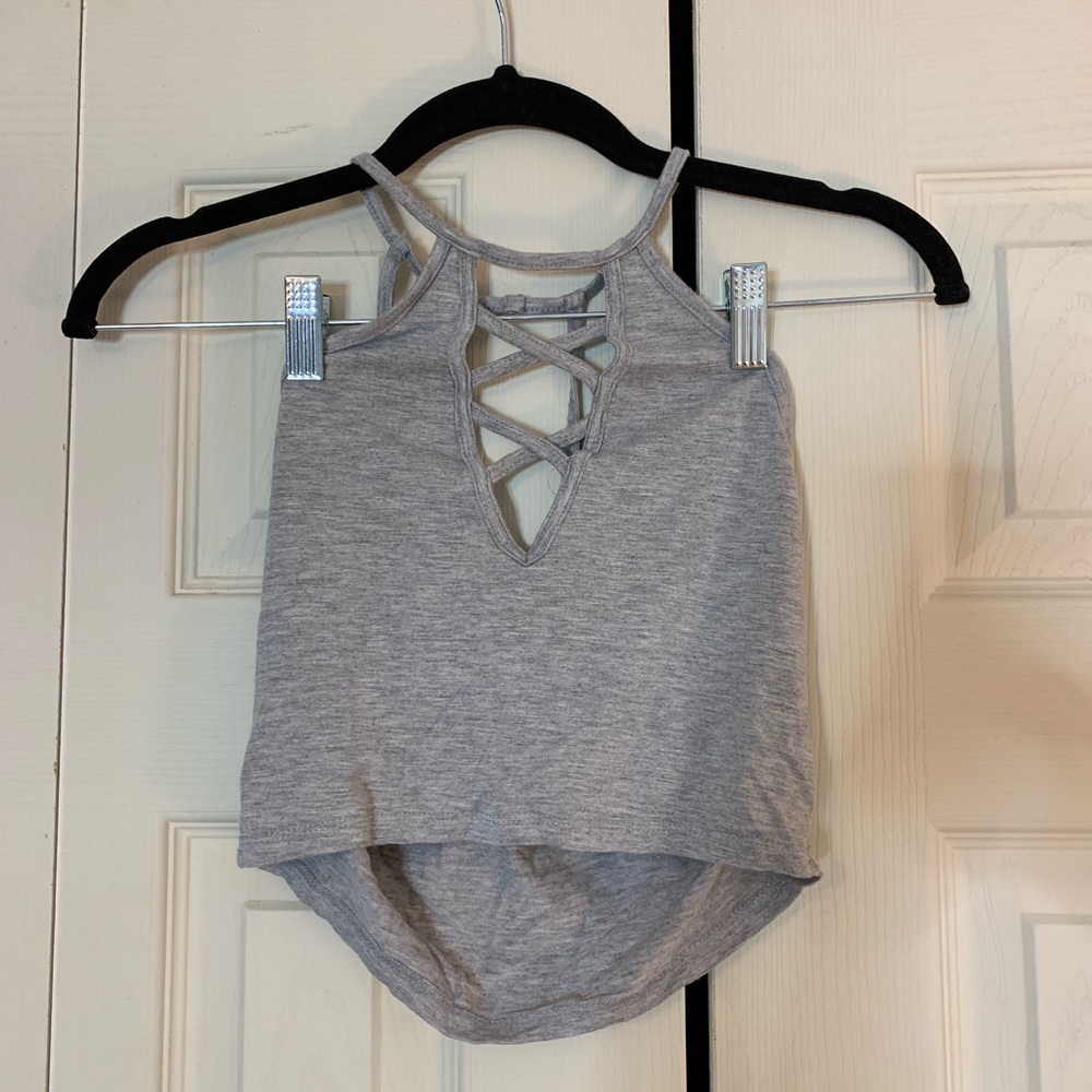 Strappy Gray Crop Top